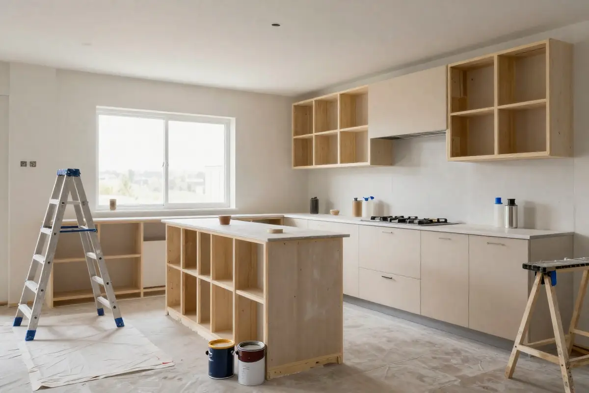 Kitchen in the middle of a renovation